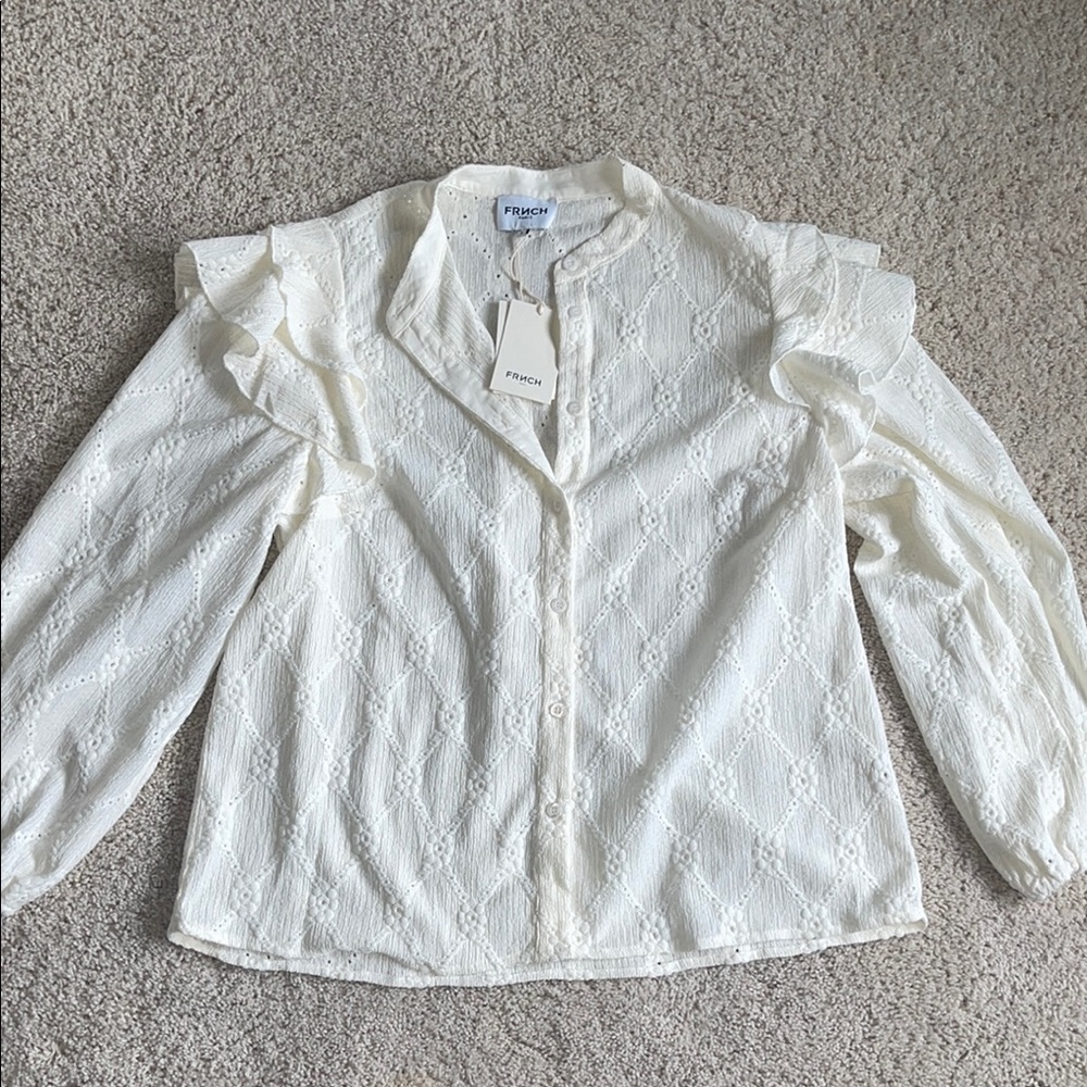 NWT FRNCH Paris Colchique Woven Top